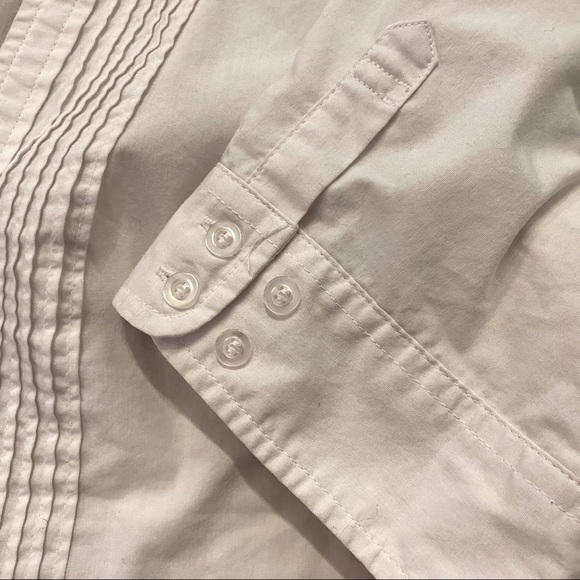 White, short-sleeve, V-neck blouse - Picture 3 of 6